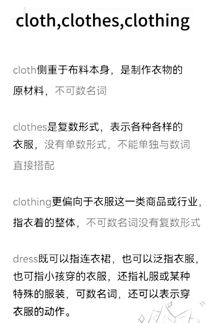 clothes meaning and usage_difference between clothes and clothing_clothes是什么意思
