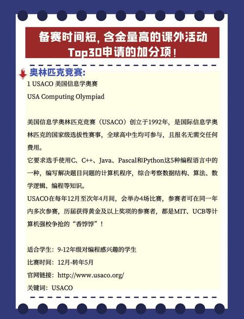 世界奧林匹克競賽_美本申請專業競賽_美國計算機奧賽含金量