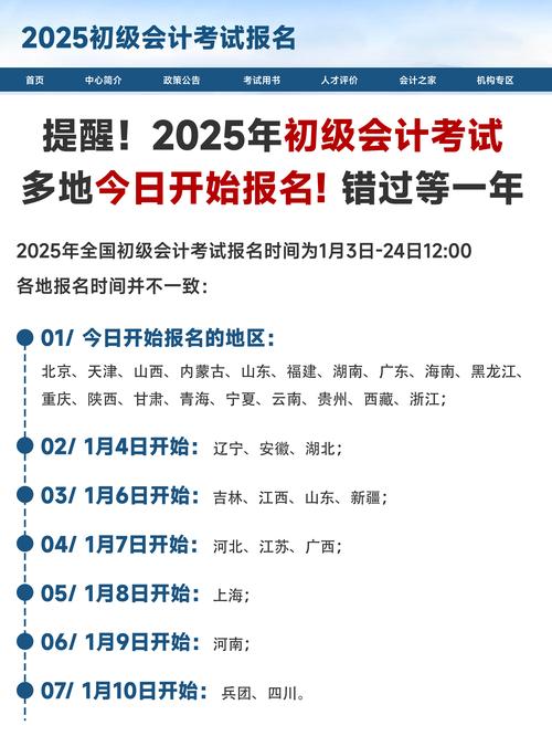 2025年初級會計考試報名時間查詢_2025年初級會計報名時間預測_2025年會計從業(yè)資格考試報名時間