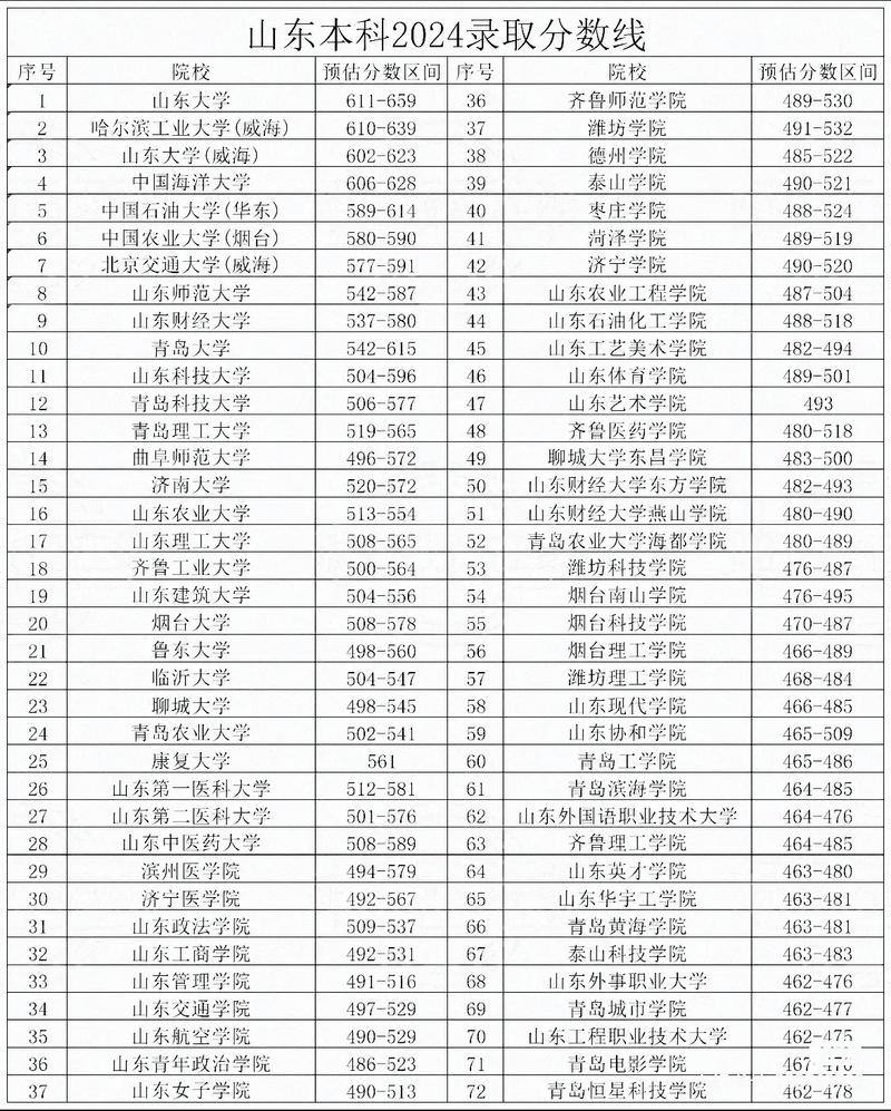 2025年山東本科線預測_2025山東高考狀元_2024年山東高考分數線回顧