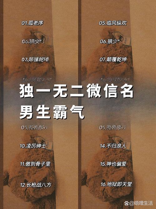 個(gè)性十足男生微信名_創(chuàng)意男生微信名_昵稱男生