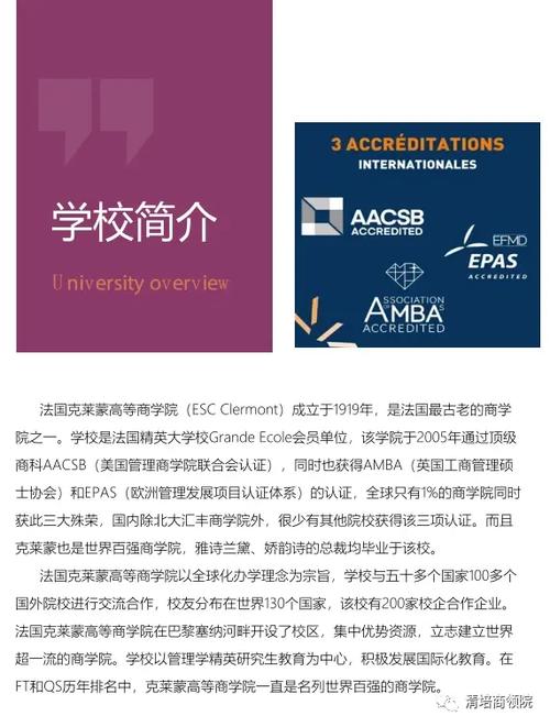 克萊蒙高等商學院AACSB認證_法國克萊蒙高等商學院DBA學位班_法國高等商學院排名