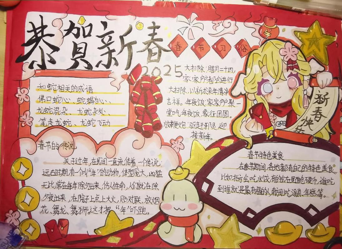 新年手抄報(bào)內(nèi)容30字_春節(jié)手抄報(bào)資料_春節(jié)祝福語好詞好句