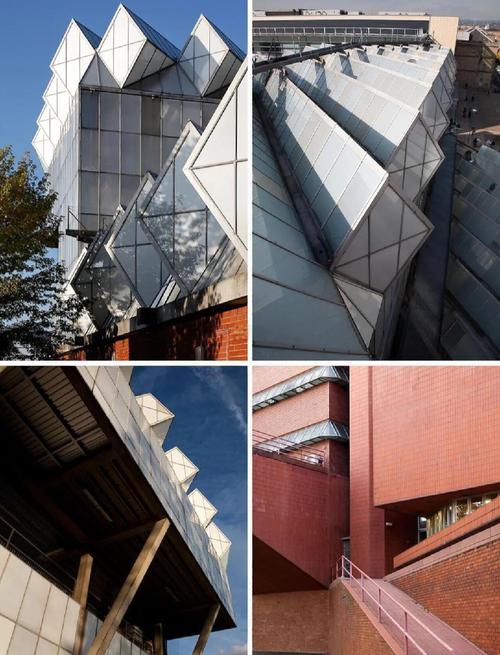 萊斯特大學(xué)工程系大樓 后現(xiàn)代建筑 詹姆斯·斯特林 詹姆斯·高文_萊斯特大學(xué)官網(wǎng)