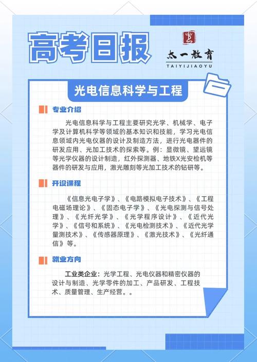 光電信息科學與工程專業就業方向_光電信息科學與工程就業前景_光電信息科學與工程專業就業前景